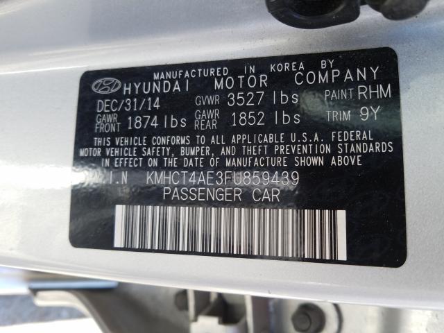 Photo 9 VIN: KMHCT4AE3FU859439 - HYUNDAI ACCENT GLS 