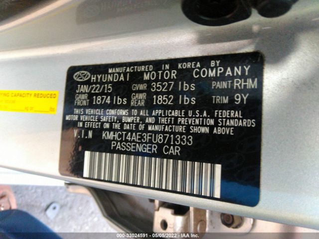 Photo 8 VIN: KMHCT4AE3FU871333 - HYUNDAI ACCENT 