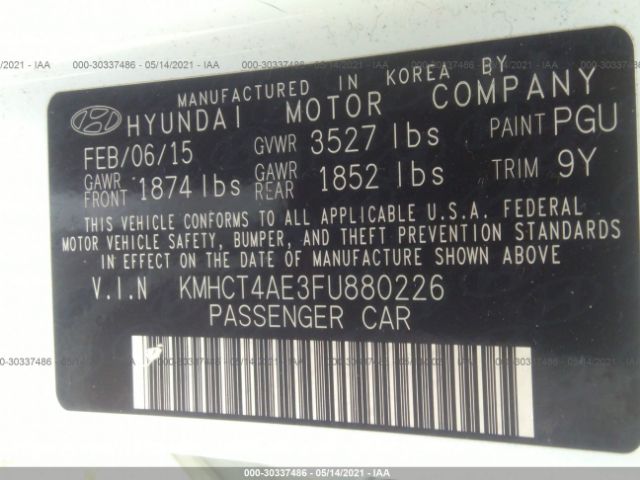 Photo 8 VIN: KMHCT4AE3FU880226 - HYUNDAI ACCENT 