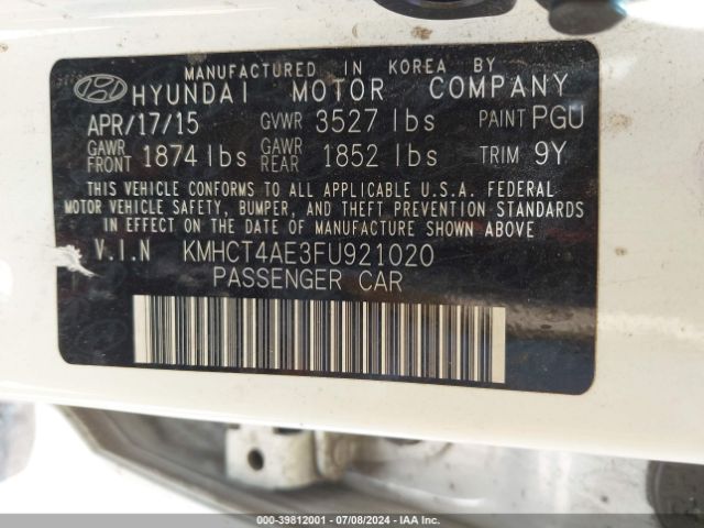 Photo 8 VIN: KMHCT4AE3FU921020 - HYUNDAI ACCENT 