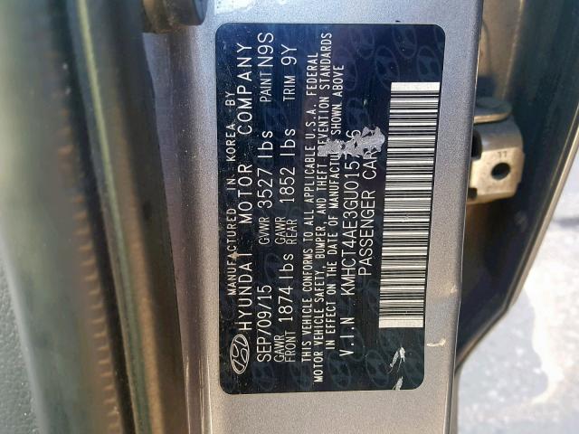 Photo 9 VIN: KMHCT4AE3GU015726 - HYUNDAI ACCENT SE 