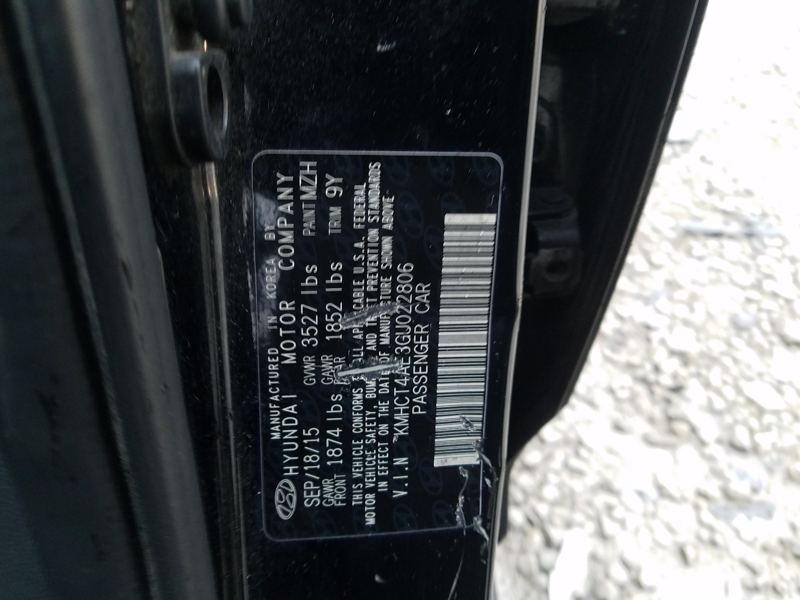 Photo 9 VIN: KMHCT4AE3GU022806 - HYUNDAI ACCENT SE 