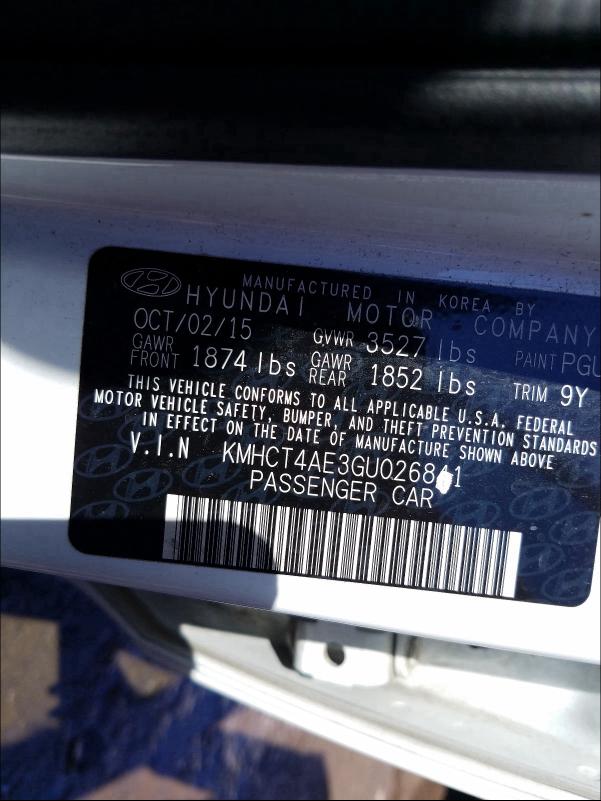 Photo 9 VIN: KMHCT4AE3GU026841 - HYUNDAI ACCENT 