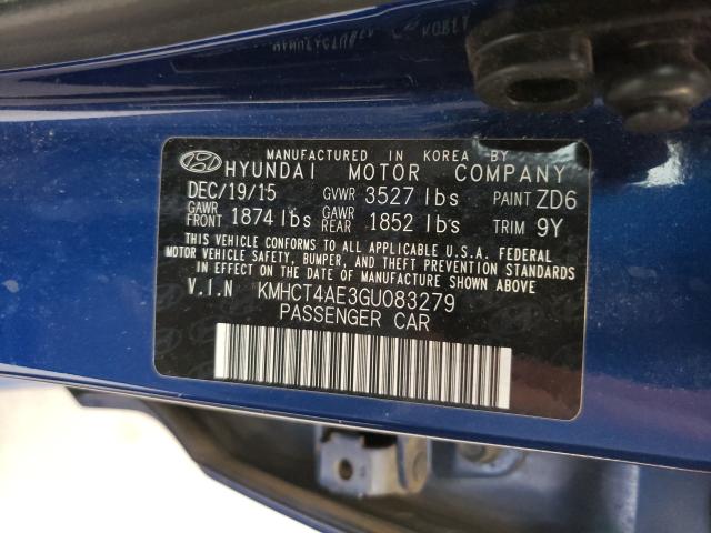 Photo 9 VIN: KMHCT4AE3GU083279 - HYUNDAI ACCENT SE 