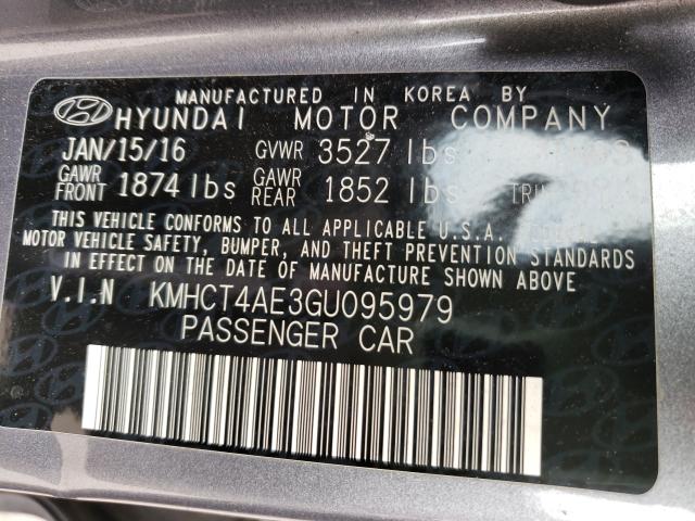 Photo 9 VIN: KMHCT4AE3GU095979 - HYUNDAI ACCENT SE 