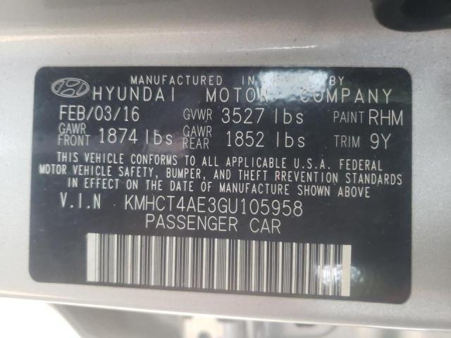 Photo 9 VIN: KMHCT4AE3GU105958 - HYUNDAI ACCENT SE 