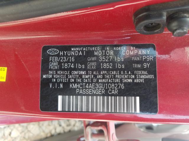 Photo 9 VIN: KMHCT4AE3GU108276 - HYUNDAI ACCENT SE 