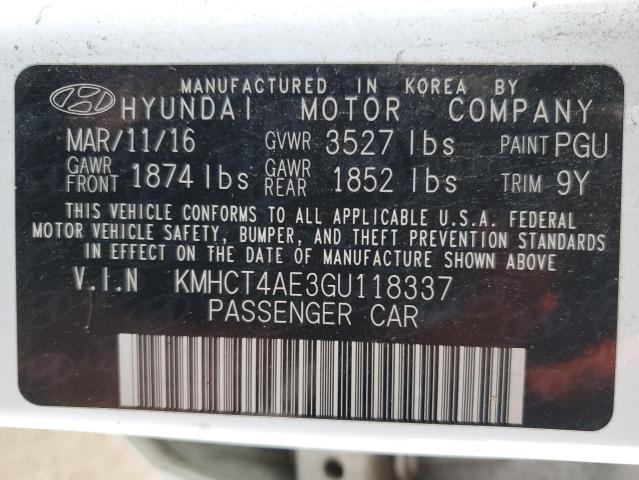 Photo 12 VIN: KMHCT4AE3GU118337 - HYUNDAI ACCENT 