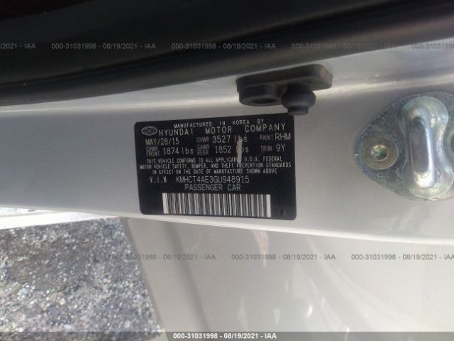 Photo 8 VIN: KMHCT4AE3GU948915 - HYUNDAI ACCENT 