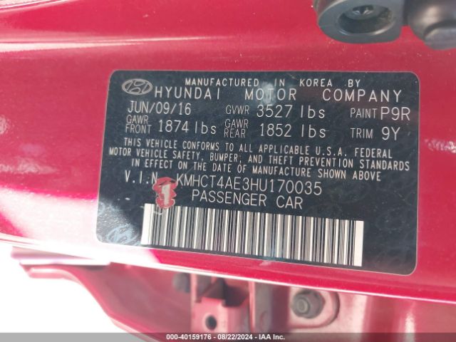 Photo 8 VIN: KMHCT4AE3HU170035 - HYUNDAI ACCENT 