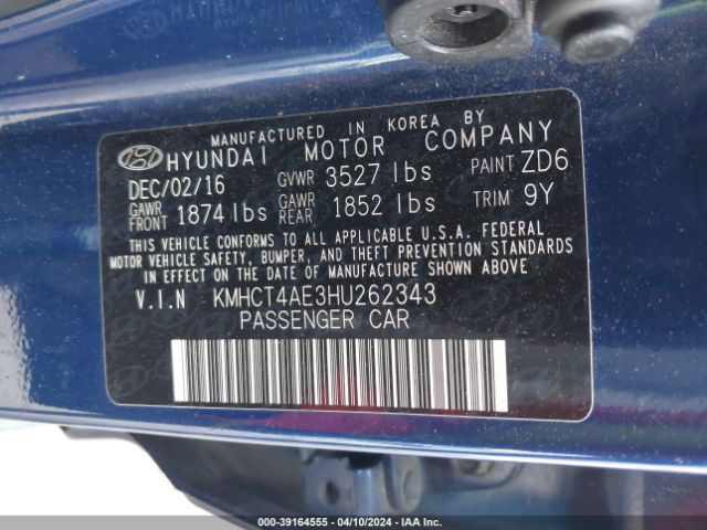 Photo 8 VIN: KMHCT4AE3HU262343 - HYUNDAI ACCENT 