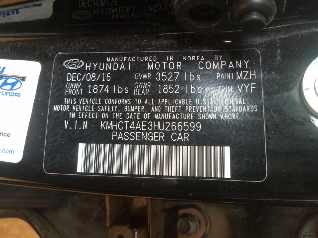 Photo 9 VIN: KMHCT4AE3HU266599 - HYUNDAI ACCENT SE 