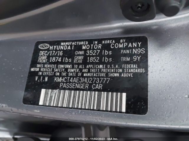 Photo 8 VIN: KMHCT4AE3HU273777 - HYUNDAI ACCENT 