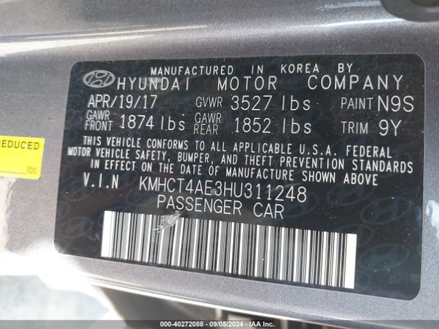 Photo 8 VIN: KMHCT4AE3HU311248 - HYUNDAI ACCENT 