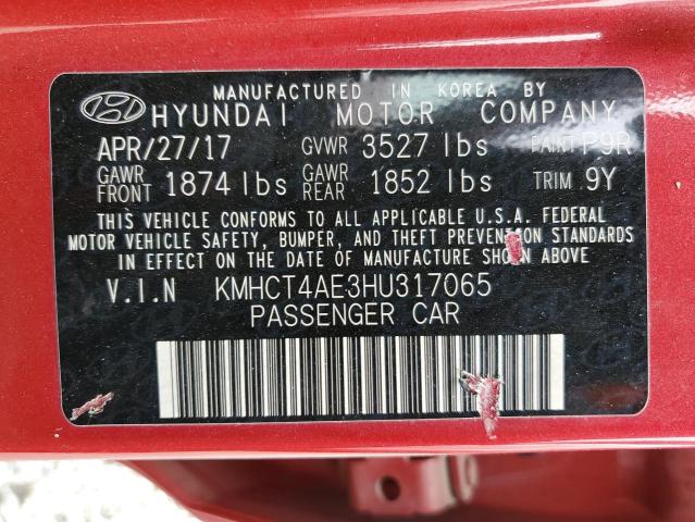 Photo 11 VIN: KMHCT4AE3HU317065 - HYUNDAI ACCENT 