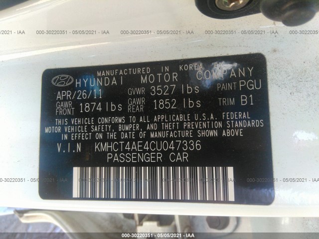 Photo 8 VIN: KMHCT4AE4CU047336 - HYUNDAI ACCENT 