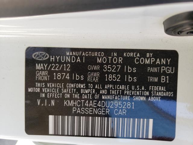 Photo 9 VIN: KMHCT4AE4DU295281 - HYUNDAI ACCENT GLS 