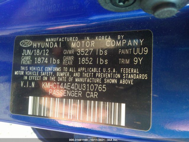 Photo 8 VIN: KMHCT4AE4DU310765 - HYUNDAI ACCENT 