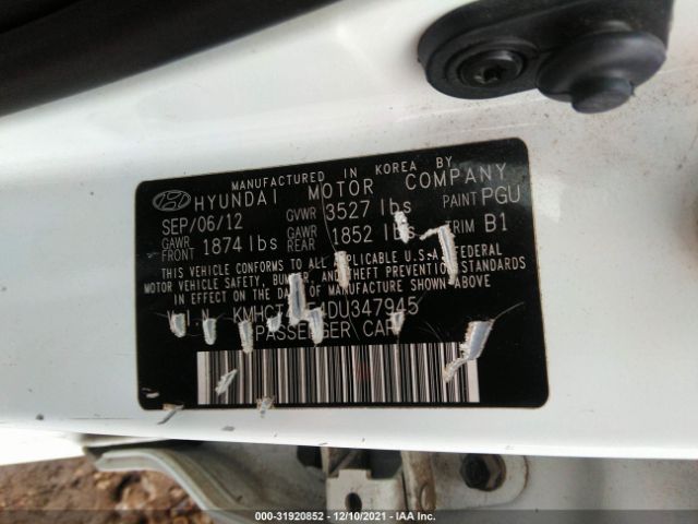 Photo 8 VIN: KMHCT4AE4DU347945 - HYUNDAI ACCENT 