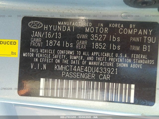 Photo 8 VIN: KMHCT4AE4DU433921 - HYUNDAI ACCENT 