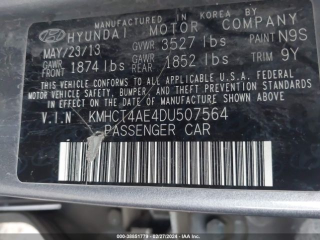 Photo 8 VIN: KMHCT4AE4DU507564 - HYUNDAI ACCENT 