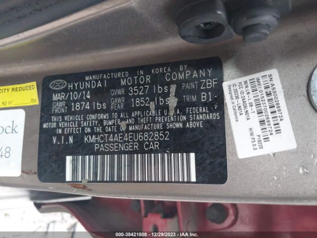 Photo 8 VIN: KMHCT4AE4EU682852 - HYUNDAI ACCENT 