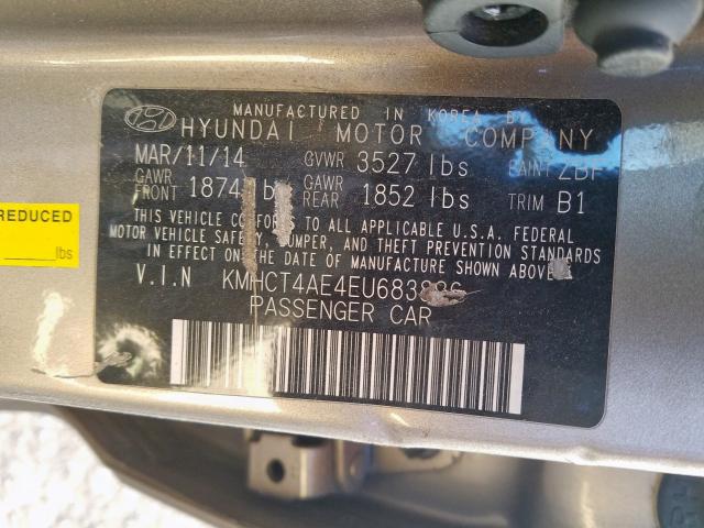 Photo 9 VIN: KMHCT4AE4EU683886 - HYUNDAI ACCENT GLS 