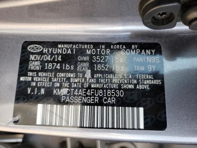 Photo 9 VIN: KMHCT4AE4FU818530 - HYUNDAI ACCENT GLS 