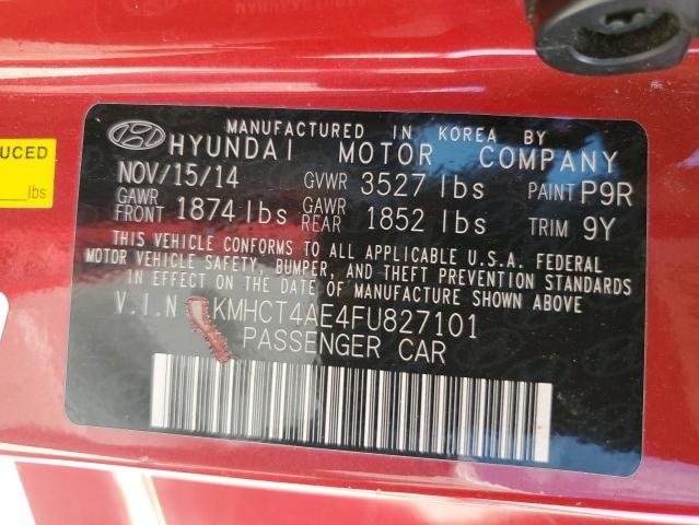 Photo 9 VIN: KMHCT4AE4FU827101 - HYUNDAI ACCENT GLS 