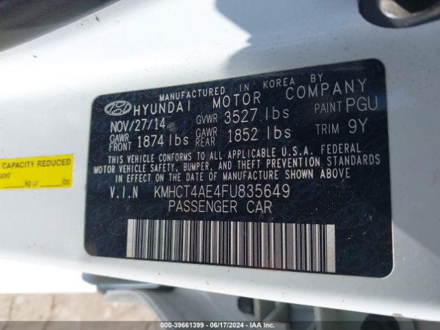 Photo 8 VIN: KMHCT4AE4FU835649 - HYUNDAI ACCENT 