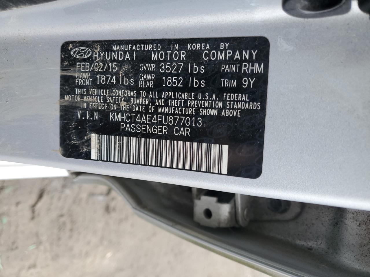 Photo 11 VIN: KMHCT4AE4FU877013 - HYUNDAI ACCENT 