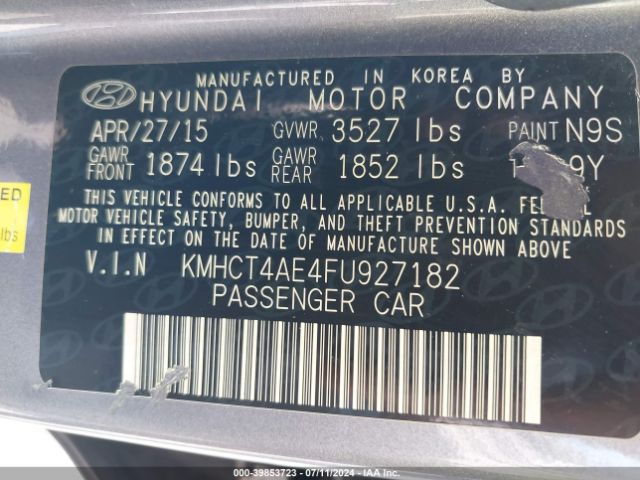 Photo 8 VIN: KMHCT4AE4FU927182 - HYUNDAI ACCENT 