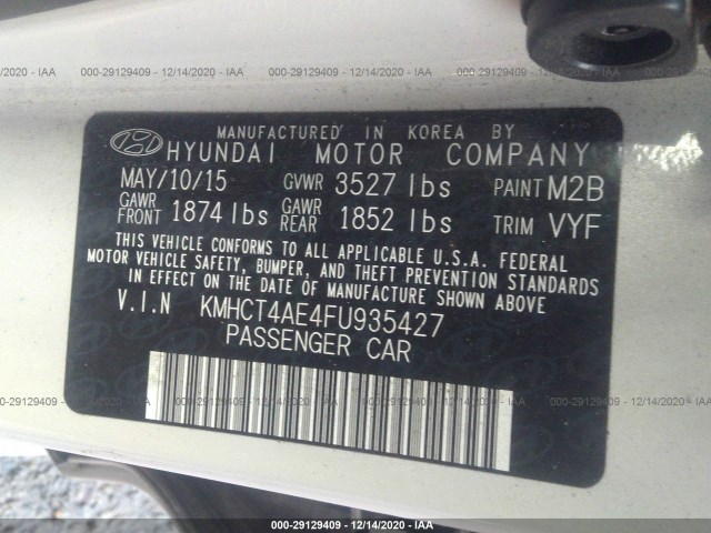 Photo 8 VIN: KMHCT4AE4FU935427 - HYUNDAI ACCENT 