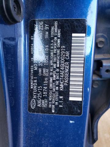 Photo 9 VIN: KMHCT4AE4GU002919 - HYUNDAI ACCENT SE 