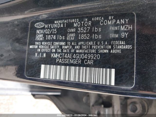 Photo 8 VIN: KMHCT4AE4GU049920 - HYUNDAI ACCENT 