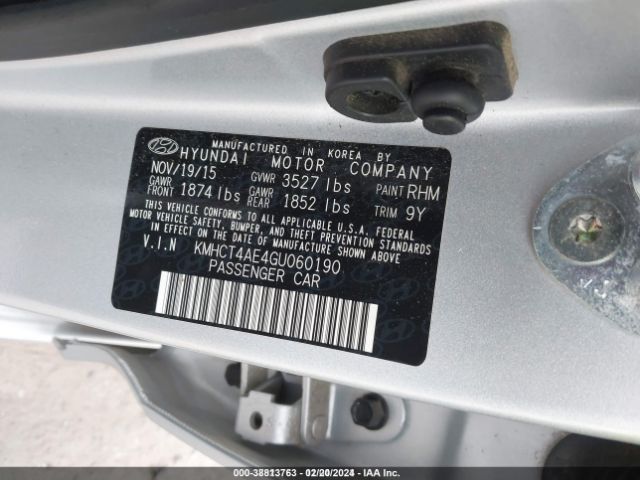 Photo 8 VIN: KMHCT4AE4GU060190 - HYUNDAI ACCENT 