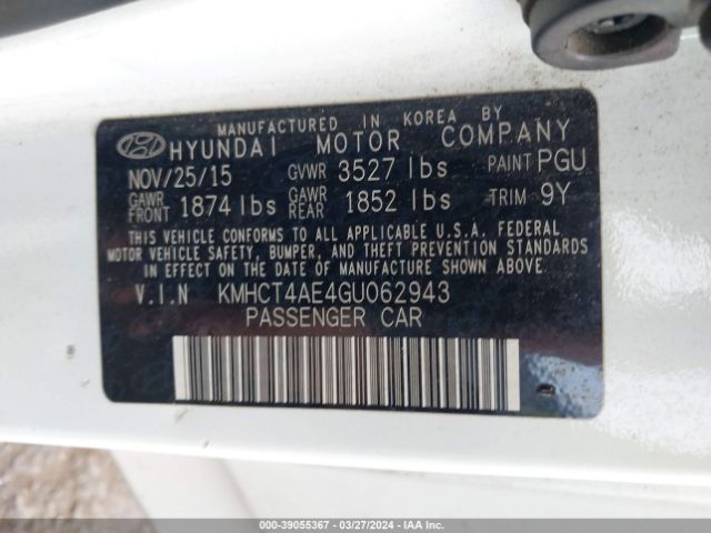 Photo 8 VIN: KMHCT4AE4GU062943 - HYUNDAI ACCENT 