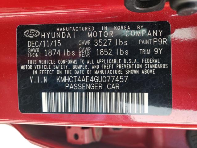 Photo 11 VIN: KMHCT4AE4GU077457 - HYUNDAI ACCENT SE 