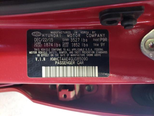 Photo 12 VIN: KMHCT4AE4GU085090 - HYUNDAI ACCENT SE 