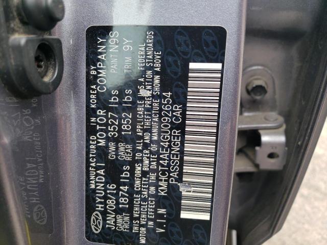 Photo 9 VIN: KMHCT4AE4GU092654 - HYUNDAI ACCENT SE 