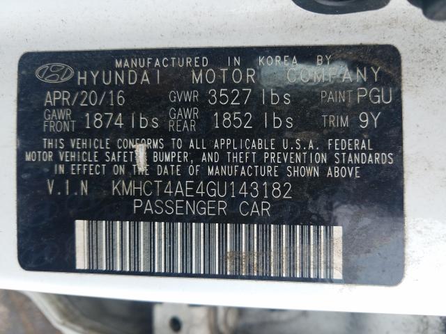 Photo 9 VIN: KMHCT4AE4GU143182 - HYUNDAI ACCENT SE 