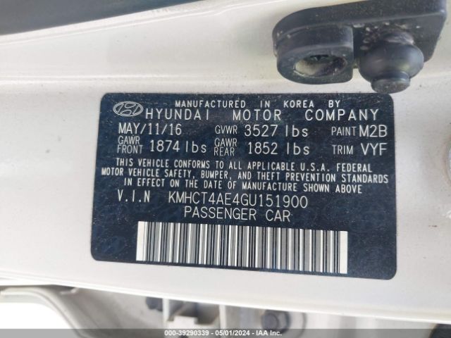 Photo 8 VIN: KMHCT4AE4GU151900 - HYUNDAI ACCENT 