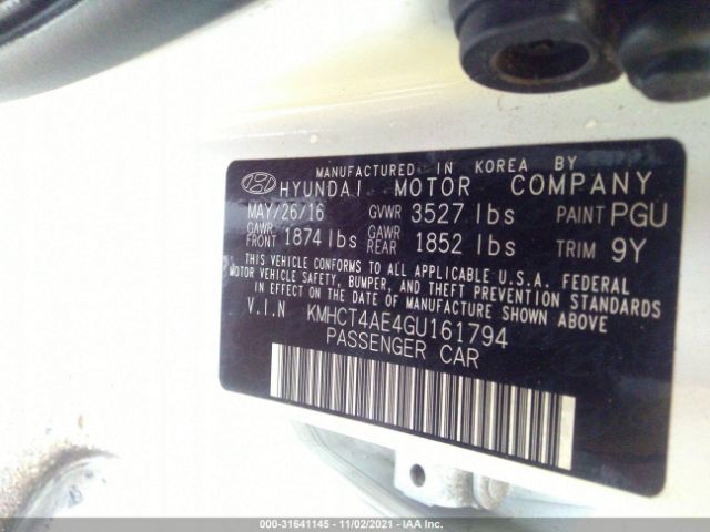 Photo 8 VIN: KMHCT4AE4GU161794 - HYUNDAI ACCENT 