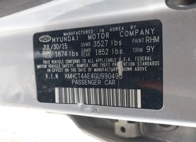 Photo 8 VIN: KMHCT4AE4GU990493 - HYUNDAI ACCENT 