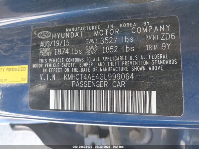 Photo 8 VIN: KMHCT4AE4GU999064 - HYUNDAI ACCENT 