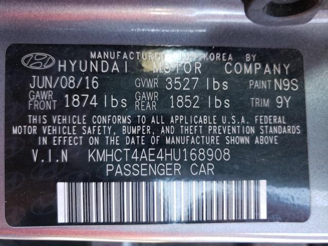 Photo 9 VIN: KMHCT4AE4HU168908 - HYUNDAI ACCENT 