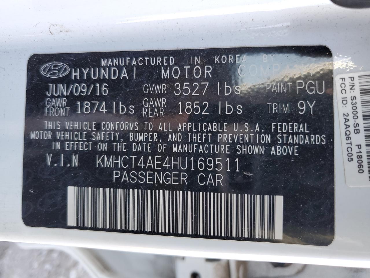 Photo 12 VIN: KMHCT4AE4HU169511 - HYUNDAI ACCENT 