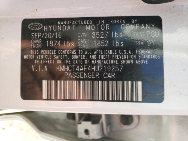 Photo 9 VIN: KMHCT4AE4HU219257 - HYUNDAI ACCENT SE 