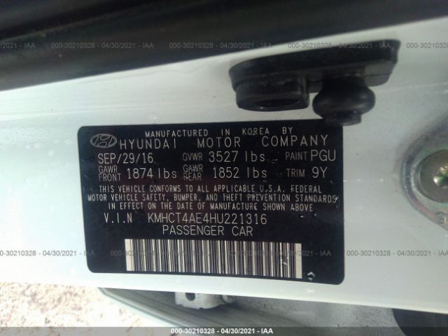 Photo 8 VIN: KMHCT4AE4HU221316 - HYUNDAI ACCENT 