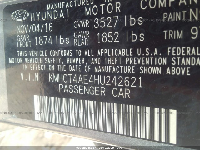 Photo 8 VIN: KMHCT4AE4HU242621 - HYUNDAI ACCENT 